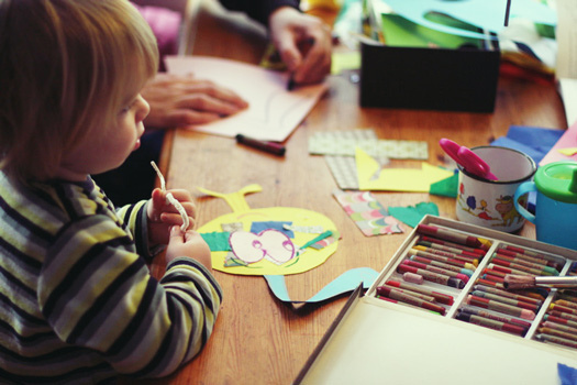 Kids doing craft